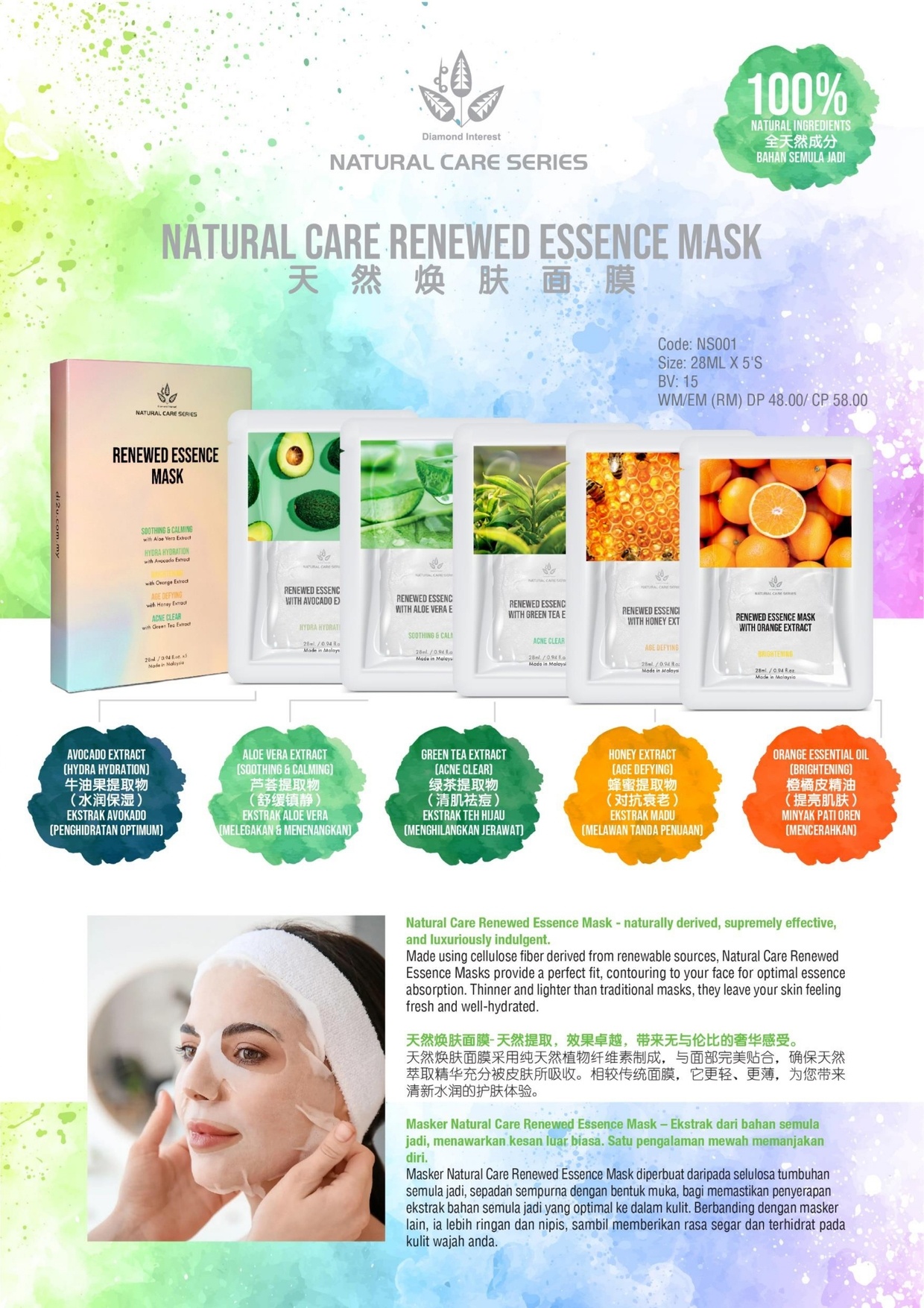 Natural Care Renewed Essence Mask leaflet